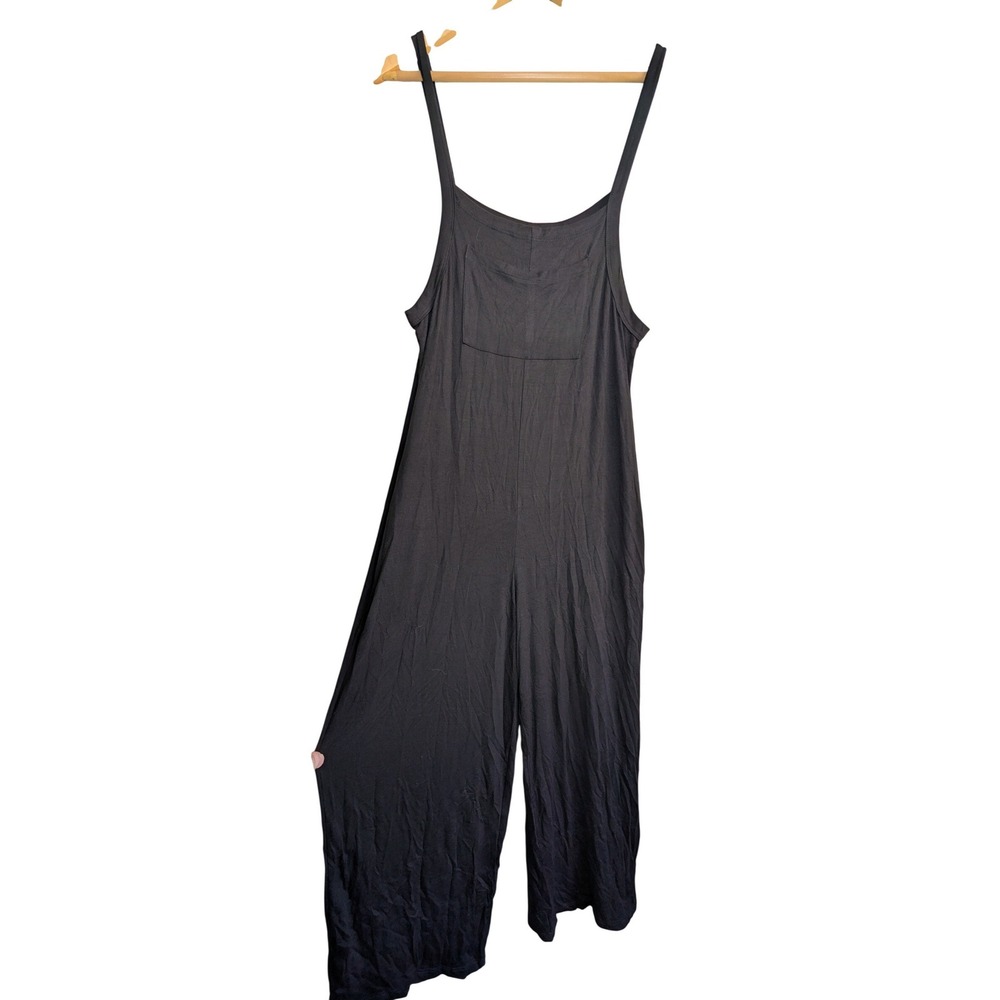 Elloh Black Wide Leg Jumpsuit Womens S Loungewear Sleeveless Pocket Minimalist